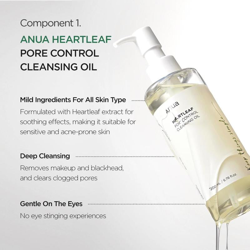 [Anua Official Shop] Anua Essential Trio (Oil Cleanser + Deep Cleansing Foam + Calming Toner)｜Gentle Korean Skincare, Facial Cleanser